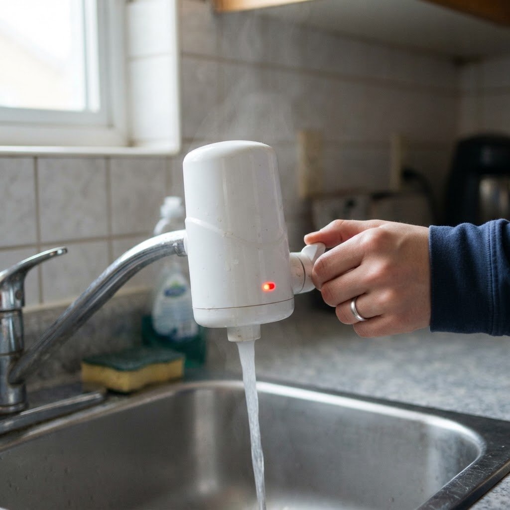 Foto de cliente: aquecedor em uso com água corrente